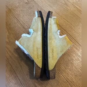 Birkenstock Mustard Shearling Slippers